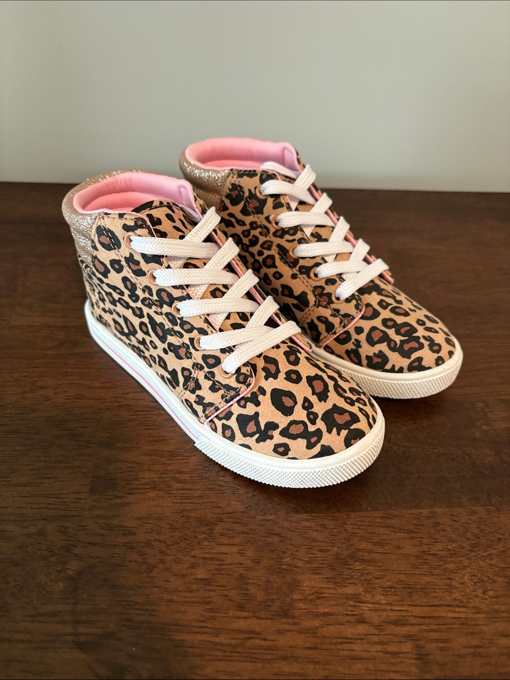 Carter's Leopard Print High-Top Sneakers with Pink Lining